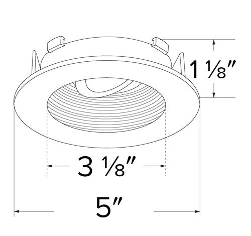ELCO Lighting ELK4723BW Flexa 4 Inch Round Baffle for Koto Module Black Baffle with White Ring Finish