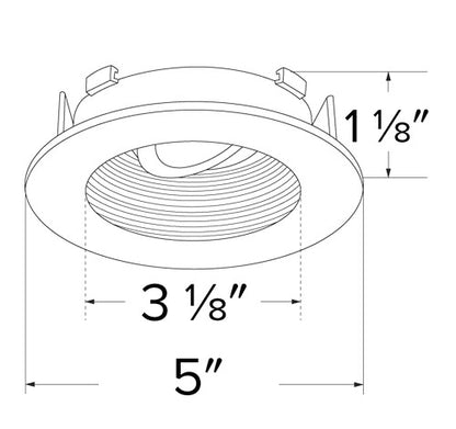 ELCO Lighting ELK4723BW Flexa 4 Inch Round Baffle for Koto Module Black Baffle with White Ring Finish