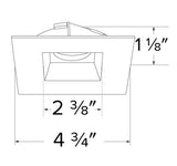 Elco Lighting ELK4741BW LED Flexa 4 Inch Square Reflector for Koto Module All Black Reflector With White Ring