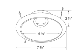 Elco Lighting ELK629BW Flexa™ 6 Inches Adjustable Round Reflector Trim for Koto™ Module, Black Reflector w/White Ring