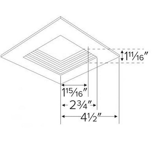 ELCO Lighting ELL4816W Unique™ 4" Diecast Square Baffle Trim White
