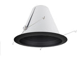 ELCO Lighting ELM300BB 6 Inch Airtight Metal Baffle Cone with Torsion Springs Trim All Black Finish