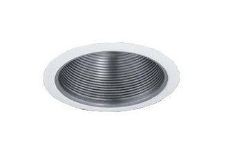 ELCO Lighting ELM30NW 6 Inch Metal Step Baffle Trim Nickel With White Ring Finish