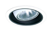 ELCO Lighting ELM38B 6 Inches Regressed Eyeball with Baffle Trim Black with White Ring Finish