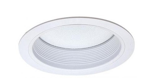 ELCO Lighting ELM412W 6 Inch Baffle with Reflector and Regressed Albalite Lens Trim All White Finish