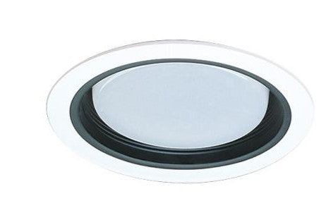 ELCO Lighting ELM46B 6 Inch Baffle with Regressed Drop Opal Lens Trim Black With White Ring Finish
