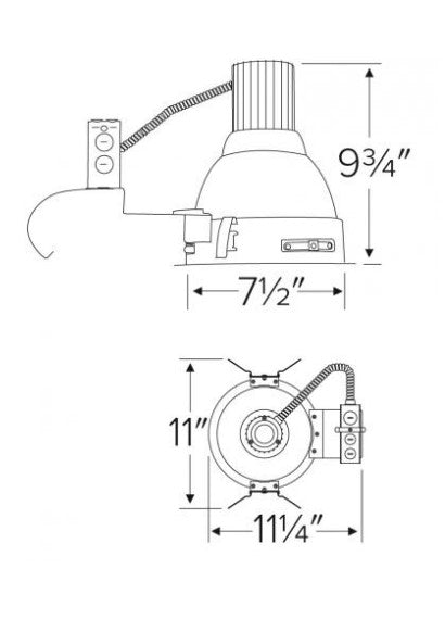 ELCO Lighting ELRH7T 7 Inches Incandescent Architectural Remodel Housing Watt 150W, Voltage 120V
