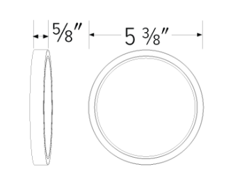 Elco Lighting ELSP43CT5B 4" Round Sky Panel™, Lumens 600 lm, Color Temperature 2700K-5000K, All Black