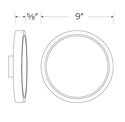 Elco Lighting ELSP83DXCT3B 8" Round 0-10V Sky Panel™, Lumens 1400 lm, Color Temperature 3000K, 3500K, 4000K, All Black