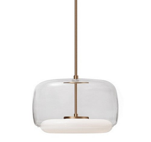 Kuzco Lighting PD70615-XX/XX Enkel LED Mini Clear Glass Shade with Vintage Brass Pendant Light 120V - BuyRite Electric