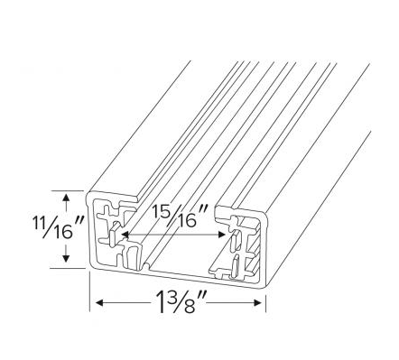 Elco Lighting EP004B 4' (48 1/8") Single Circuit Track, All Black