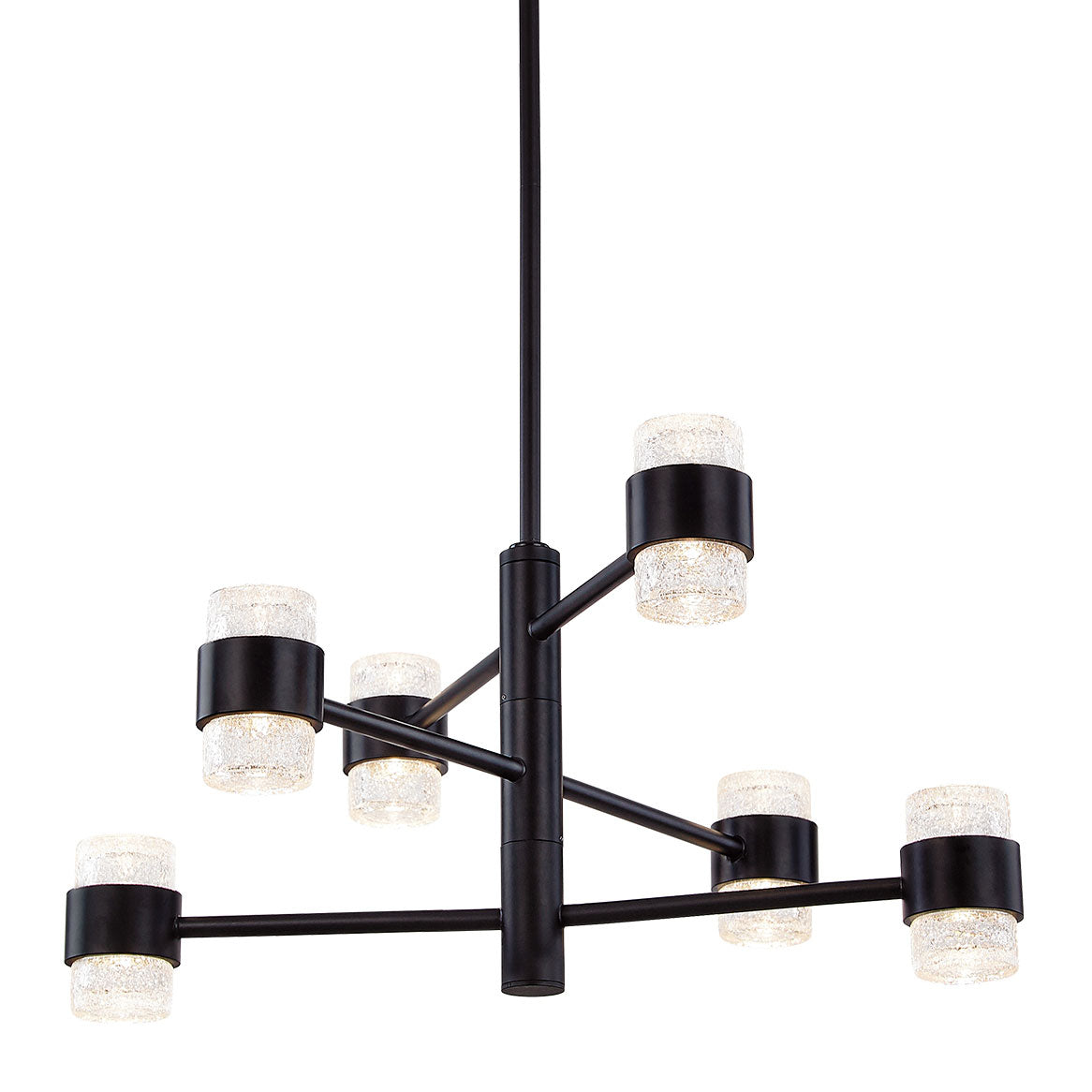 Kuzco Lighting EP48224-BK Copenhagen LED Pendant 24 Inch Pillar Candle Chandelier Light Black Finish