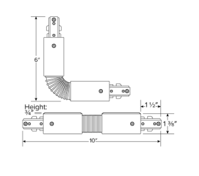 Elco Lighting EP802B Flexible Connector Track Accessory, All Black