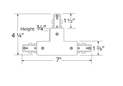 Elco Lighting EP805B "T" Connector Track Accessory, All Black