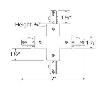 Elco Lighting EP806W "X" Connector Track Accessory, All White