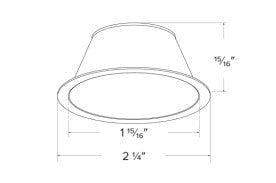 ELCO Lighting ERT210H Reflector Baffle & Flexa™ Trims Accessories for 2" LED Elm™ Downlights, Haze Finish