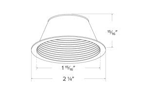 ELCO Lighting ERT214BZ Reflector Baffle & Flexa™ Trims Accessories for 2" LED Elm™ Downlights, Bronze Finish