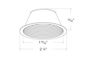 ELCO Lighting ERT214B Reflector Baffle & Flexa™ Trims Accessories for 2" LED Elm™ Downlights, Black Finish