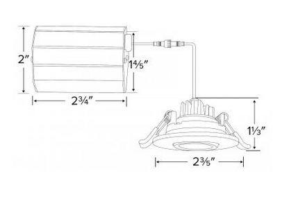 Elco Lighting ERT218CT5BZ 2" Ultra Slim LED Gimbal Lights, Lumens 350 lm, Color Temperature 2700K-5000K, All Bronze
