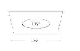 ELCO Lighting ERT22SQB Reflector Baffle & Flexa™ Trims Accessories for 2" LED Elm™ Downlights, Black Square Trim Finish