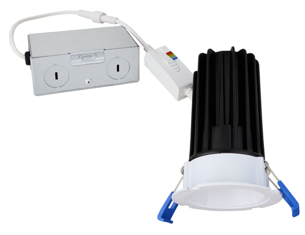 Elco Lighting ERT2HL10CT5 15W 2 Inch Highlumen LED Round Downlight 5 CCT Switch, 1000 lm Lumens, White Finish