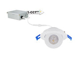 ELCO Lighting ERT317CT5W 3 Inches Round Adjustable Eyeball Downlight with 5-CCT Switch Watt 6W, Color Temperature 2700K, 3000K, 3500K, 4000K, 5000K Lumens 450lm White Finish