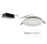 ELCO Lighting ERT41140W 9W 4" Ultra Slim LED Round White Panel Light  4000K, 575lm