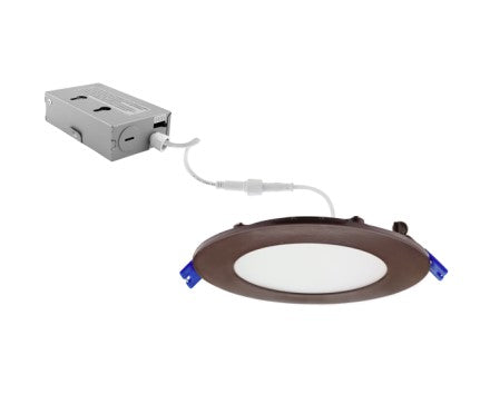 ELCO Lighting ERT412CT5BZ 4 Inches Ultra Slim LED Round Panel Light with 5-CCT Switch Watt 9W - 12W, Color Temperature 2700K, 3000K, 3500K, 4000K, 5000K, Lumens 500lm - 700lm Bronze Finish