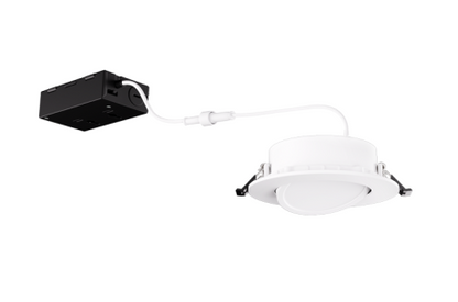 Elco Lighting ERT413CT5DXW 4" 120/277/347V LED Recessed Gimbal Downlight with 5-CCT Switch, Lumens 650 lm, Beam Angle 90° Color Temperature 2700K-5000K, All White