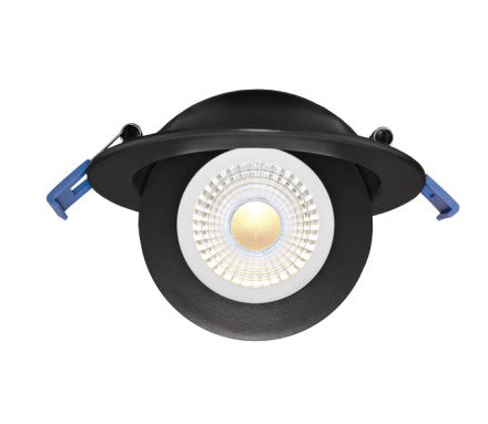 ELCO Lighting ERT416CT5B 4 Inches Floating Adjustable Eyeball Downlight with 5-CCT Switch Watt 9W, Color Temperature 2700K, 3000K, 3500K, 4000K, 5000K Lumens 780lm Black Finish