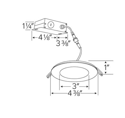 ELCO Lighting ERT41DX30W 12W 4" Commercial Ultra Slim LED High Lumen Round White Panel Light 3000K, 750lm
