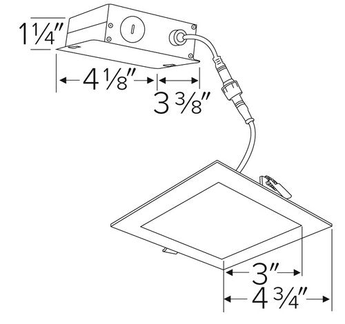 ELCO Lighting ERT44130BZ 9W 4" Ultra Slim LED Square Panel Light 3000K, 535lm