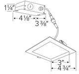 ELCO Lighting ERT44140N 9W 4" Ultra Slim LED Square Panel Light 4000K, 575lm