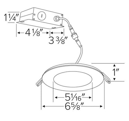 ELCO Lighting ERT61130W 12W 6" Ultra Slim LED Round Panel Light White 3000K, 750lm