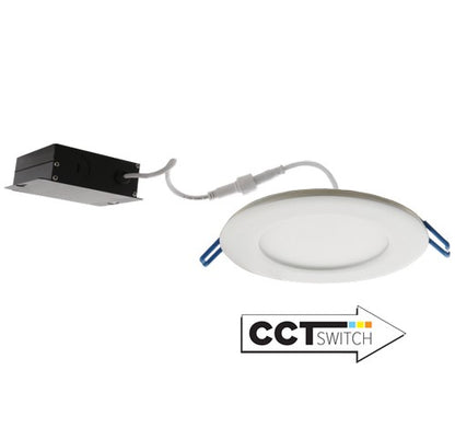 ELCO Lighting ERT611CT5W 12W 6" Ultra Slim LED Round Panel Light with 5-CCT Switch 700lm