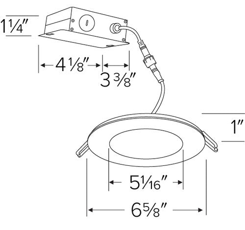ELCO Lighting ERT611CT5W 12W 6" Ultra Slim LED Round Panel Light with 5-CCT Switch 700lm