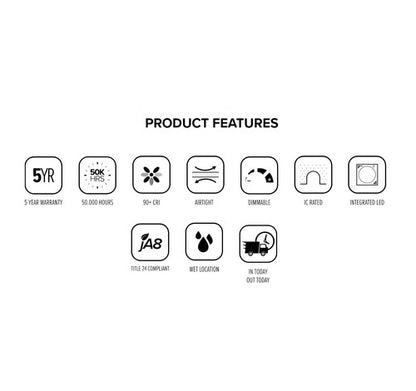 ELCO Lighting ERT611CT5W 12W 6" Ultra Slim LED Round Panel Light with 5-CCT Switch 700lm