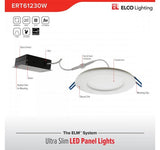 ELCO Lighting ERT61230W 15W 6" Ultra Slim LED High Lumen Round Panel Light White 3000K, 975lm