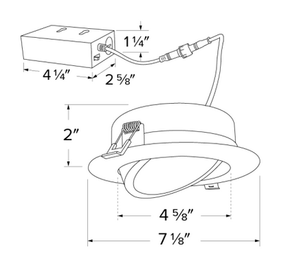 Elco Lighting ERT613CT5W 6" LED Recessed Gimbal Downlight with 5-CCT Switch, Lumens 900 lm, Color Temperature 2700K-5000K, All White