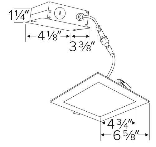 ELCO Lighting ERT66140N 12W 6" Ultra Slim LED Square Panel Light Nickel 4000K, 800lm