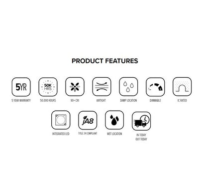 ELCO Lighting ERT66140W 12W 6" Ultra Slim LED Square Panel Light White 4000K, 800lm