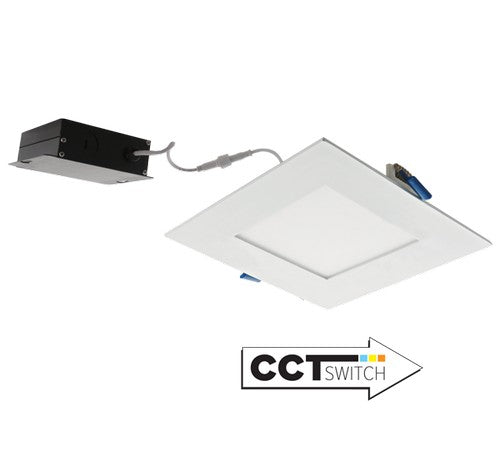 ELCO Lighting ERT661CT5W 12W 6" Ultra Slim LED Square Panel Light with 5-CCT Switch 700lm