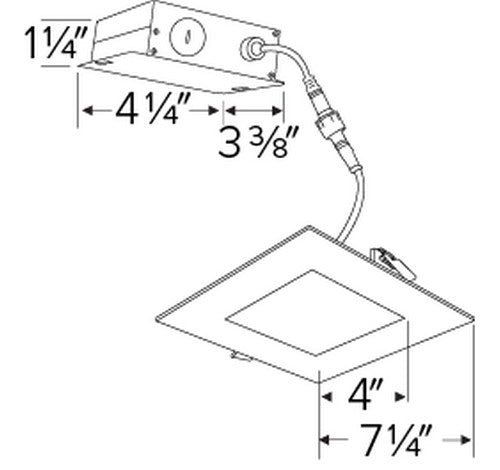 ELCO Lighting ERT661CT5W 12W 6" Ultra Slim LED Square Panel Light with 5-CCT Switch 700lm