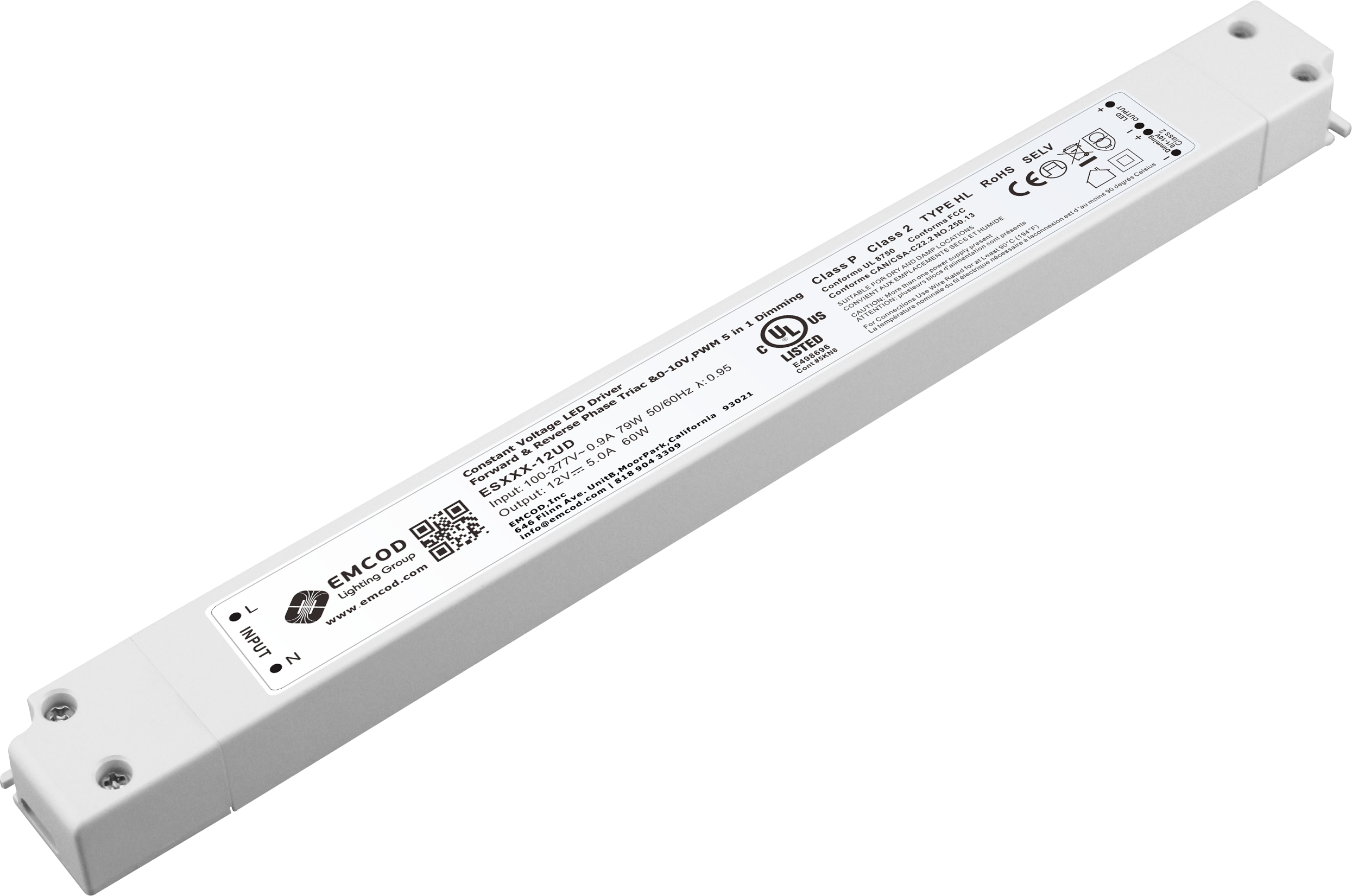 EMCOD ES30-12UD 30W Class 2 Electronic Universal 5 in 1 dimming, Suitable For Dry And Damp Location Enclosure