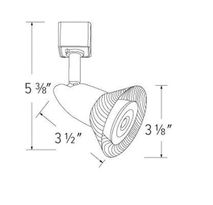 ELCO Lighting ET1634W 50W 120V Line Voltage Basket™ Track Fixture White Finish