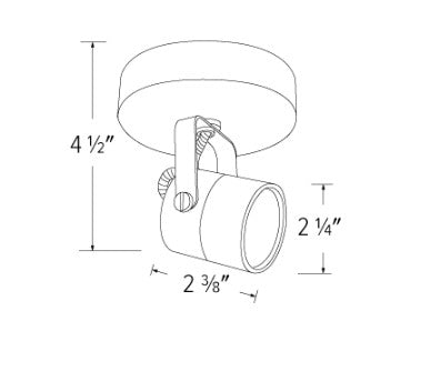 Elco Lighting ET1728B Line Voltage GU10 Monopoint Fixture, All Black Finish