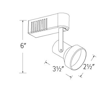 Elco Lighting ET531B Electronic Low Voltage Step Cylinder Track Fixture, Black Finish