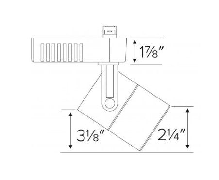 Elco Lighting ET532-36B Electronic Low Voltage Soft Square Accent Light with Stem Extension 36" Track Fixture, Black Finish