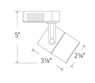 Elco Lighting ET532-75B Electronic Low Voltage Soft Square Track Fixture, Black Finish