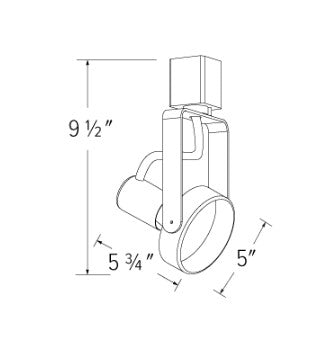 Elco Lighting ET631W 120V Line Voltage Gimbal Ring Track Fixture, All White Finish